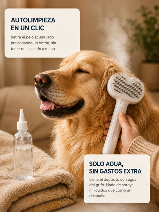 Cepillo de Vapor 3 en 1 Pelolux para Perros y Gatos