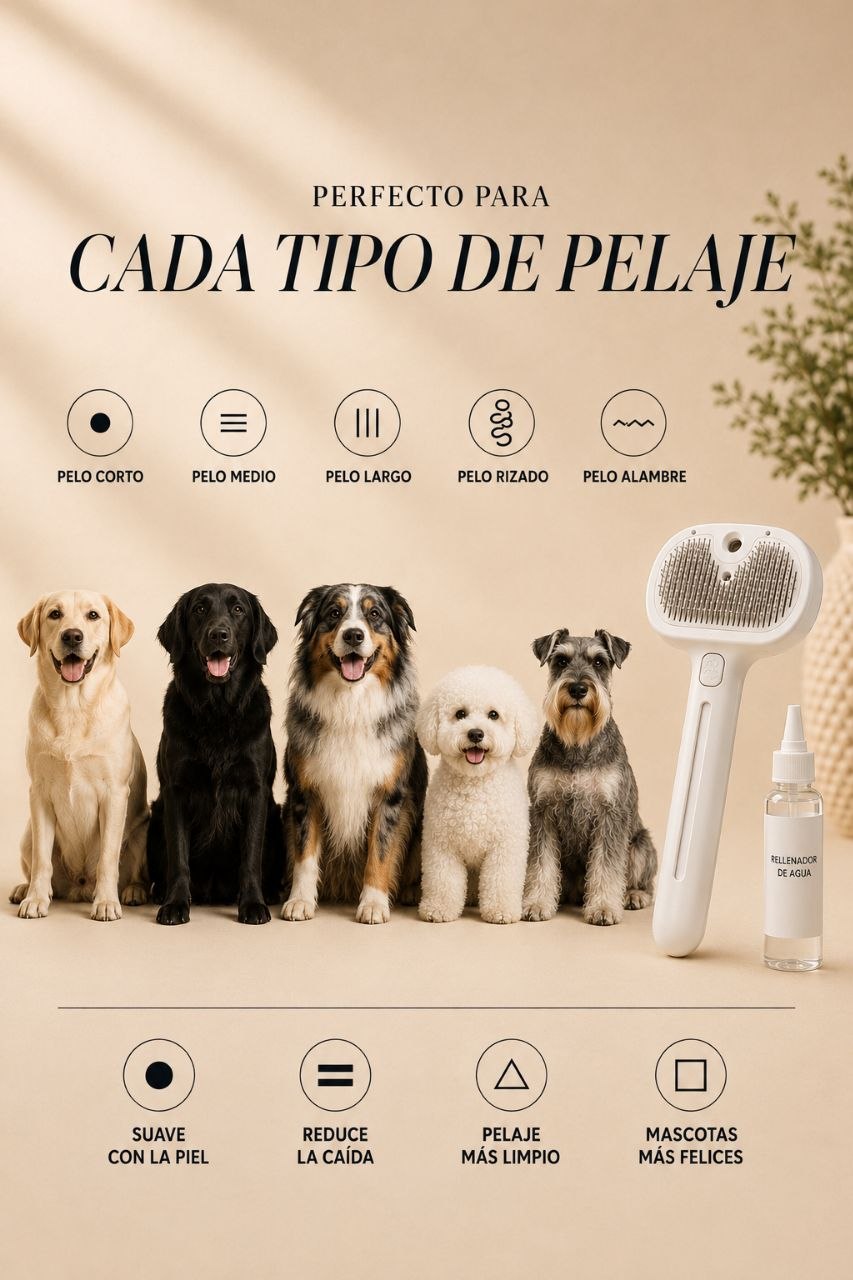 Cepillo de Vapor 3 en 1 Pelolux para Perros y Gatos