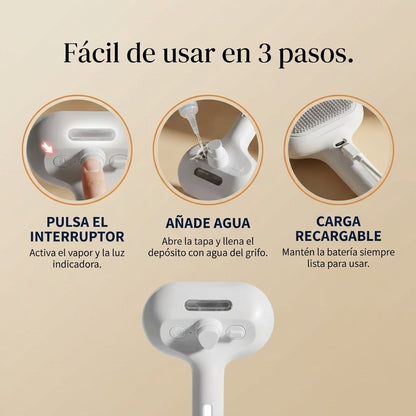 Cepillo de Vapor 3 en 1 Pelolux para Perros y Gatos