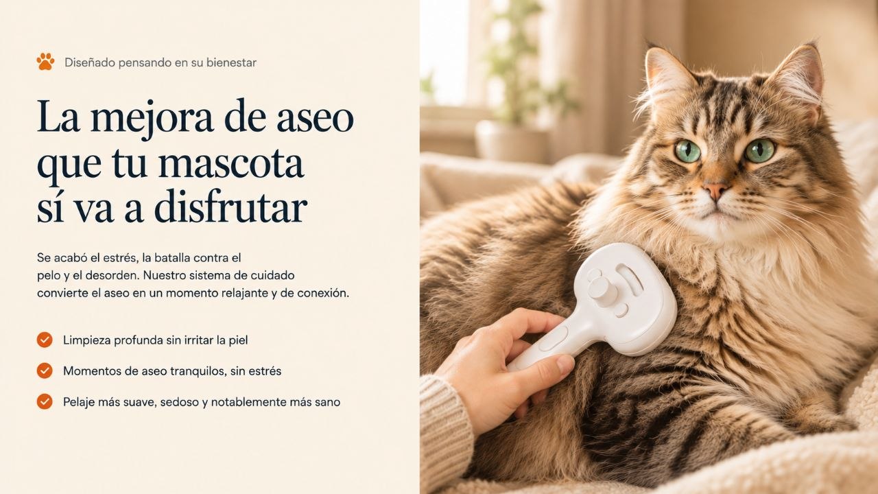 Cepillo de Vapor 3 en 1 Pelolux para Perros y Gatos